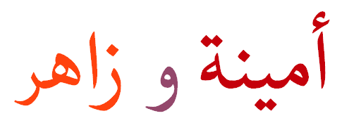 Amina y Zahir, escrito en arabe